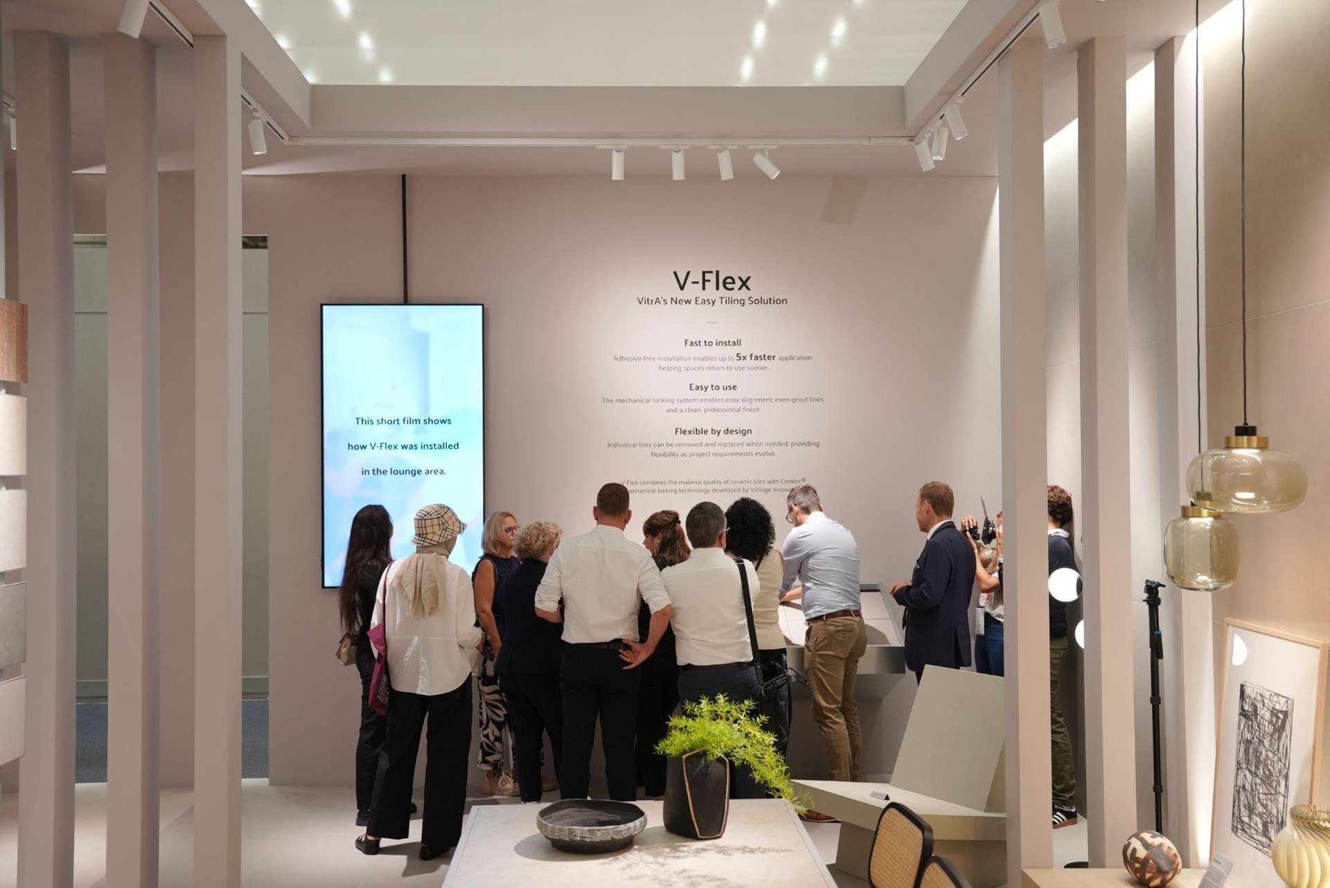 Brittany Bathgate | The Code Concept and New Design Codes Take Centre Stage for VitrA Tiles at Cersaie Visitors at the V-Flex installation display: The Code Concept and New Design Codes Take Centre Stage for VitrA Tiles at Cersaie